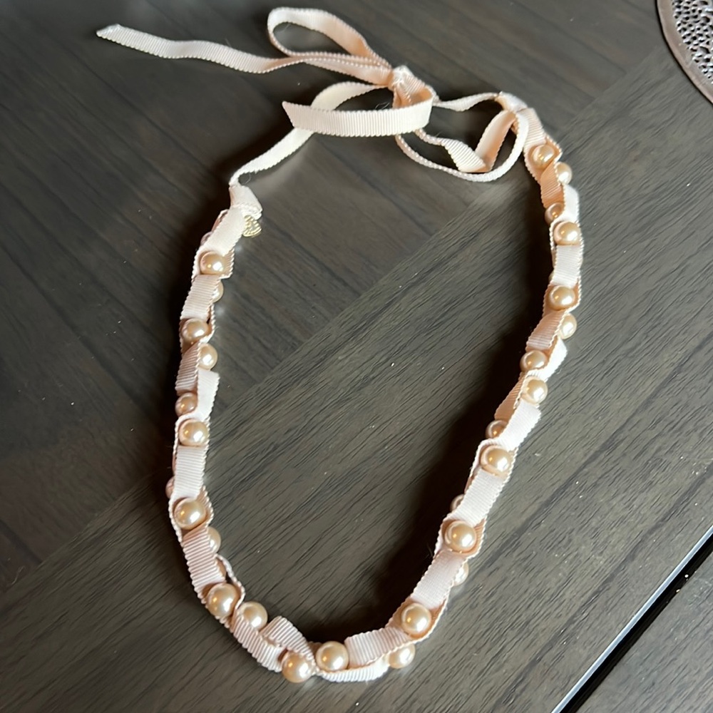 Lia Sophia pearl ribbon necklace